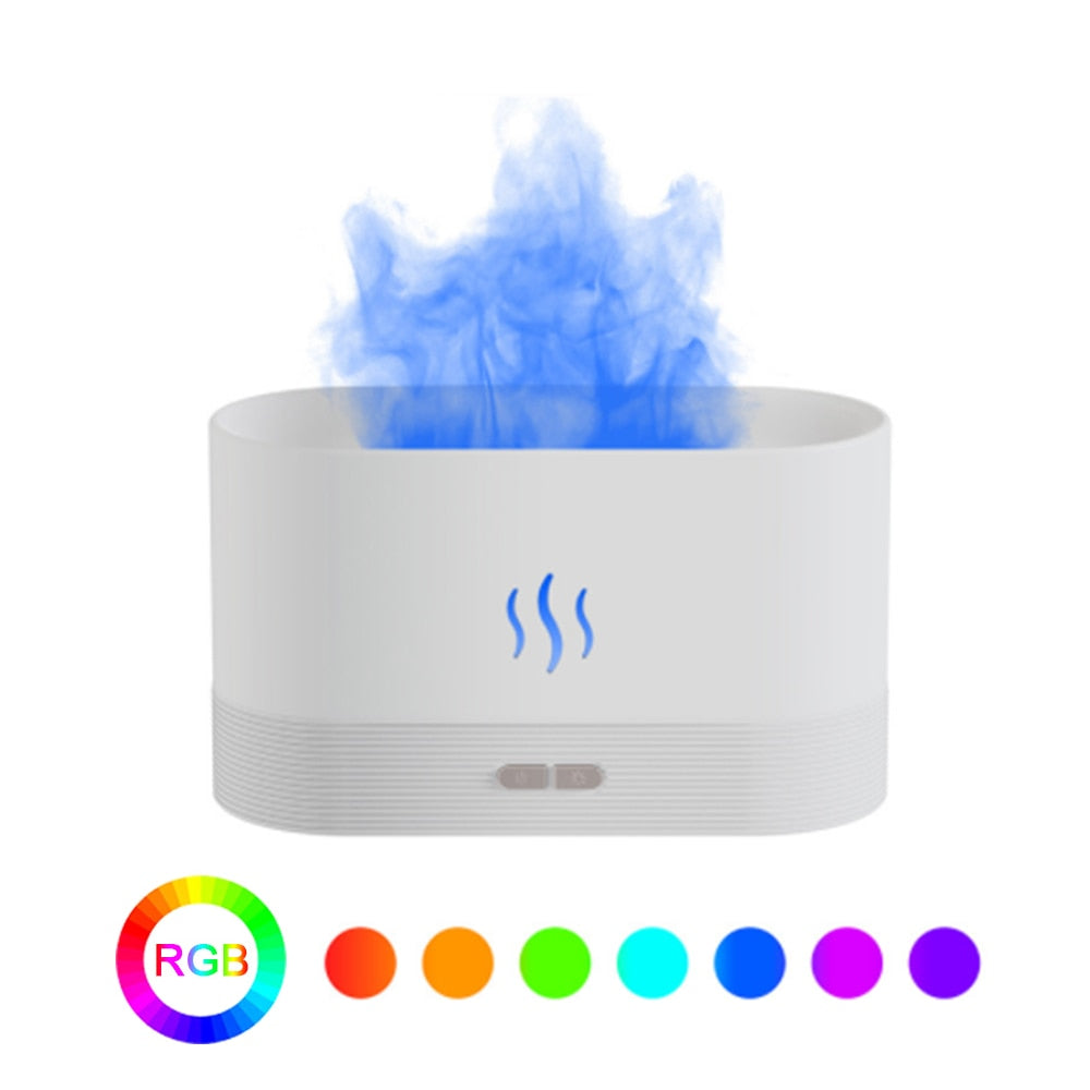 2022 USB Essential Oil Diffuser With Flame Aroma Diffusers Ultrasonic Air Humidifier Home Office Fragrance Sooth Sleep Atomize