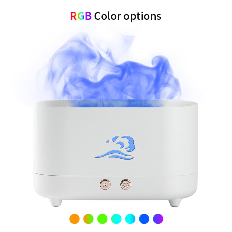 2022 USB Essential Oil Diffuser With Flame Aroma Diffusers Ultrasonic Air Humidifier Home Office Fragrance Sooth Sleep Atomize